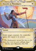 Swords to Plowshares (STA-010) - Strixhaven Mystical Archive: (Showcase) (Borderless) Etched Foil