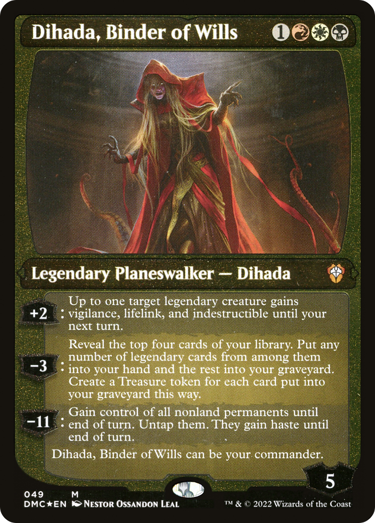 Dihada, Binder of Wills (Display Commander) - Thick Stock (DMC-049) - Dominaria United Commander Foil