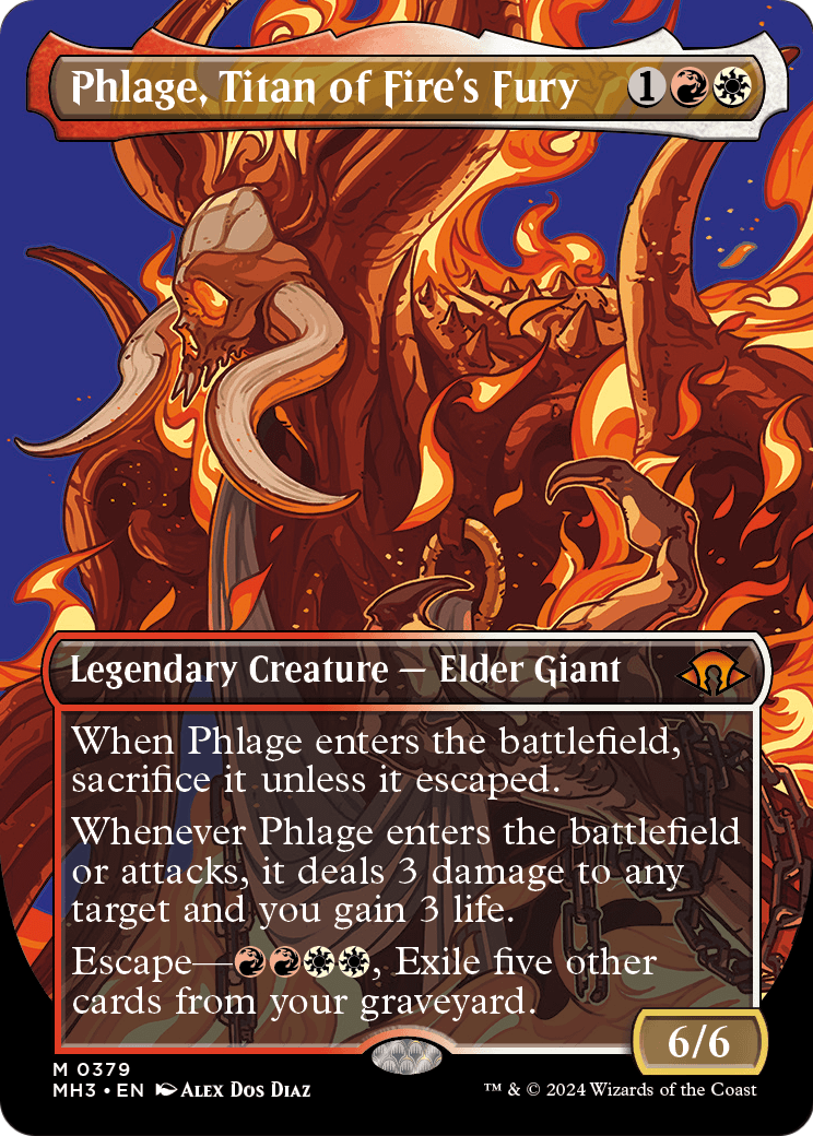 Phlage, Titan of Fire's Fury (Borderless) (MH3-379) - Modern Horizons 3 Foil