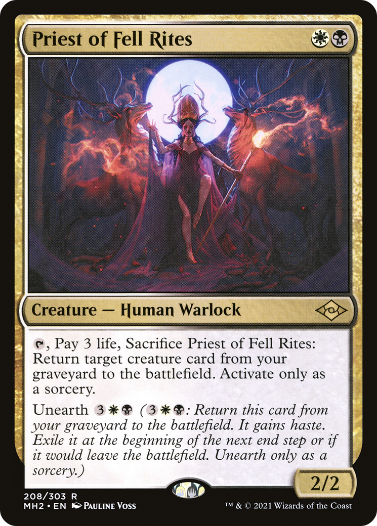 Priest of Fell Rites (MH2-208) - Modern Horizons 2 Foil