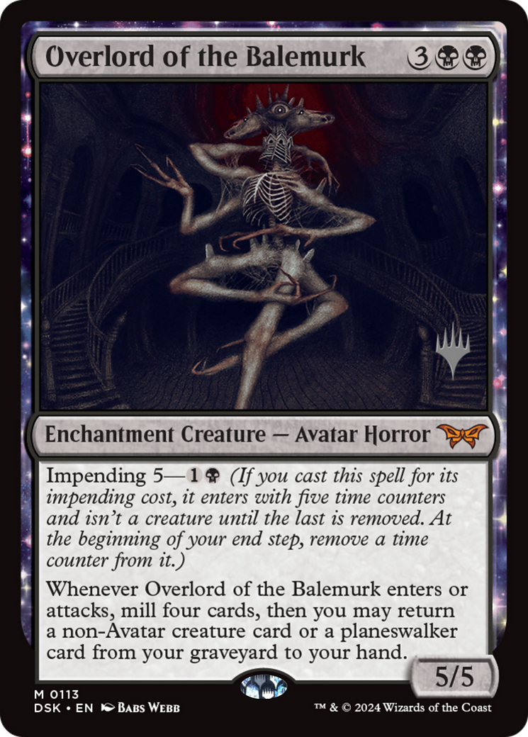 Overlord of the Balemurk (PPDSK-113) - Duskmourn: House of Horror Promos: (enchantment) Foil