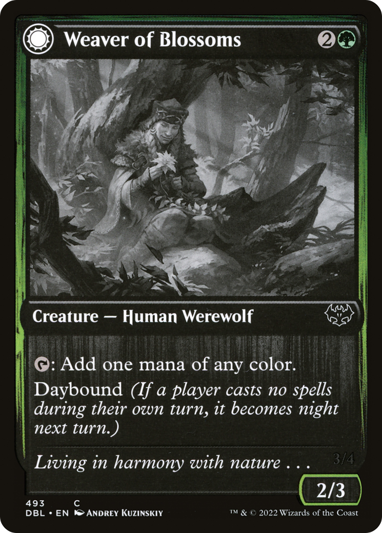Weaver of Blossoms (DBL-493) - Innistrad: Double Feature: (Double Faced Transform) Foil