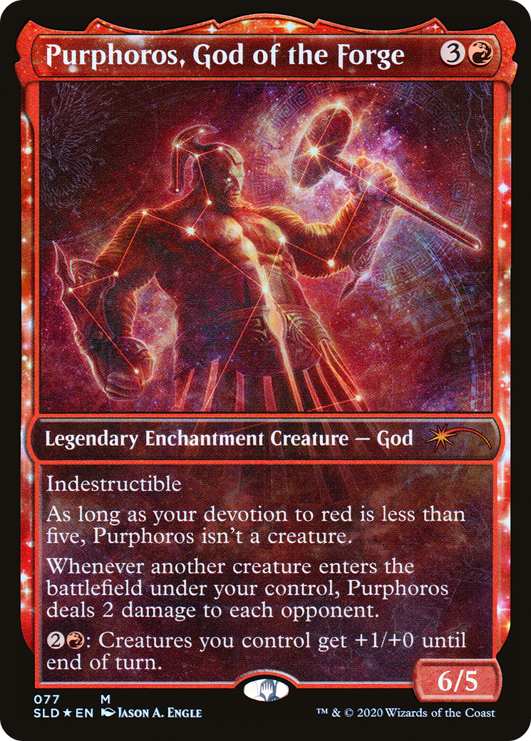 Purphoros, God of the Forge (SLD-077) - Secret Lair Drop: (enchantment, Showcase) Foil