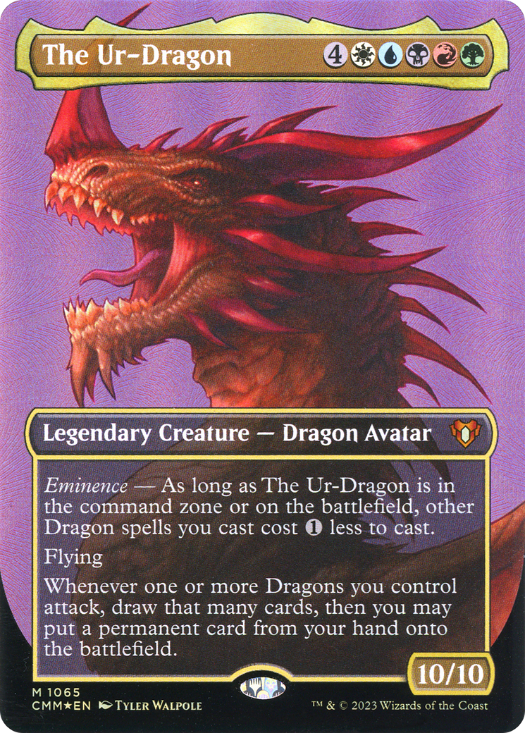 The Ur-Dragon (Textured Foil) (CMM-1065) - Commander Masters (Borderless) Foil