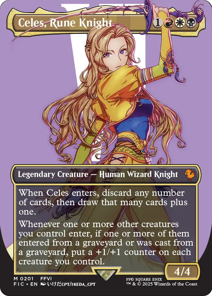Celes, Rune Knight (Borderless) (FIC-201) - Commander: FINAL FANTASY Foil