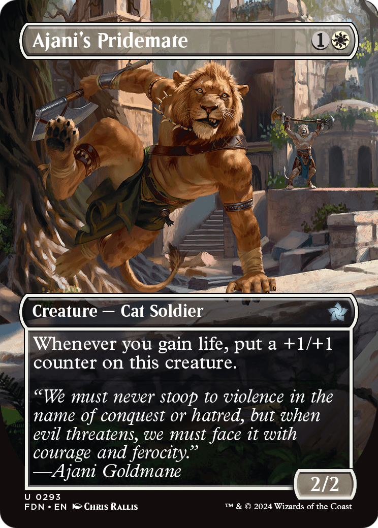 Ajani's Pridemate (Borderless) (FDN-293) - Foundations Foil