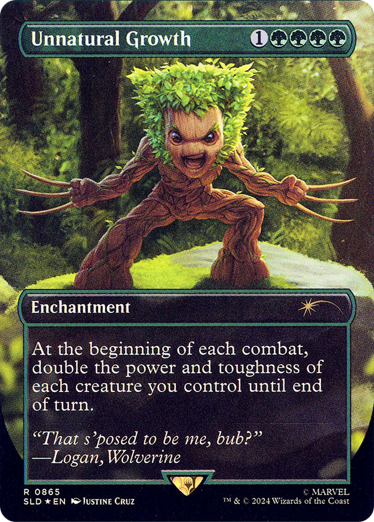 Unnatural Growth (Rainbow Foil) (SLD-865) - Secret Lair Drop (Borderless) Foil