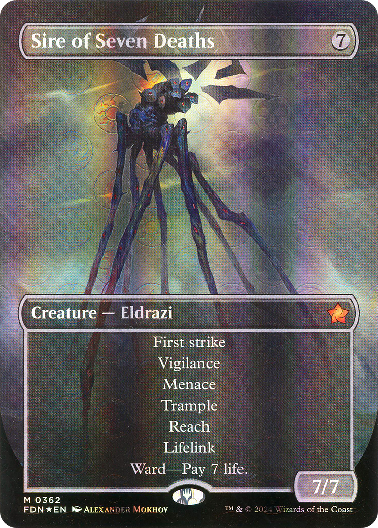 Sire of Seven Deaths (Borderless) (Mana Foil) (FDN-362) - Foundations Foil
