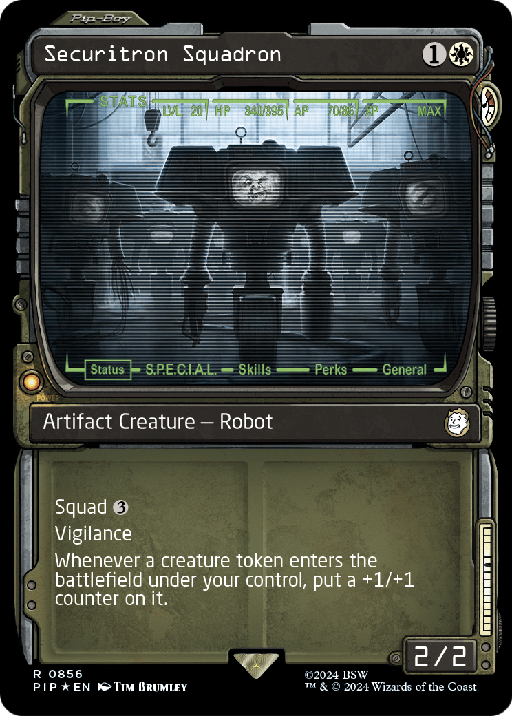 Securitron Squadron (Showcase) (Surge Foil) (PIP-856) - Fallout: (Showcase) Foil
