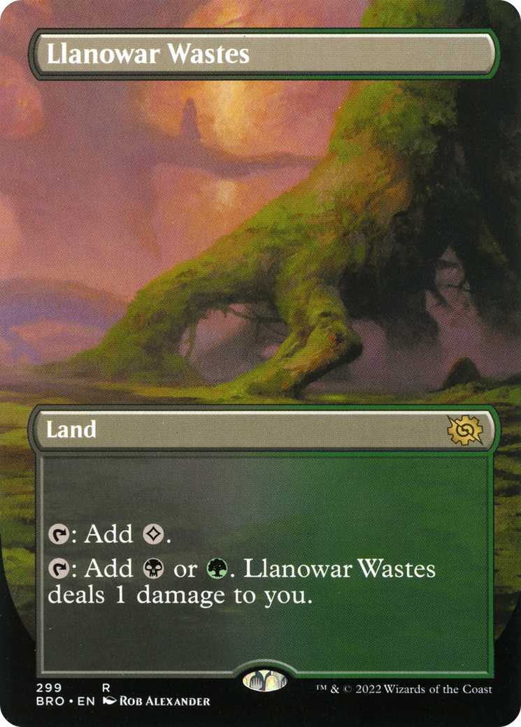 Llanowar Wastes (Borderless) (BRO-299) - The Brothers' War Foil