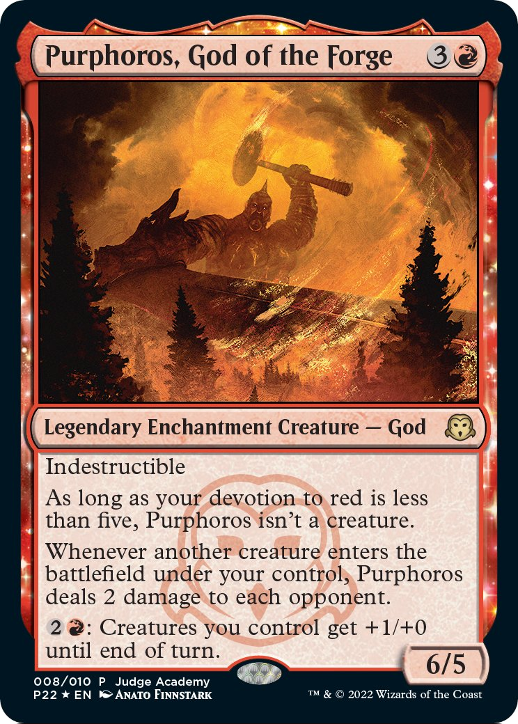 Purphoros, God of the Forge (JDG-008) - Judge Gift Cards 2022: (enchantment) Foil