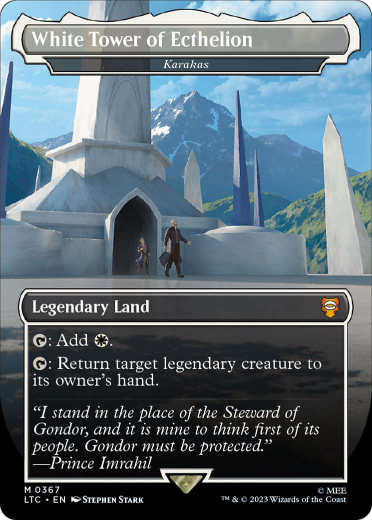 White Tower of Ecthelion - Karakas (LTC-367) - Tales of Middle-earth Commander / White Tower of Ecthelion (Borderless) Foil