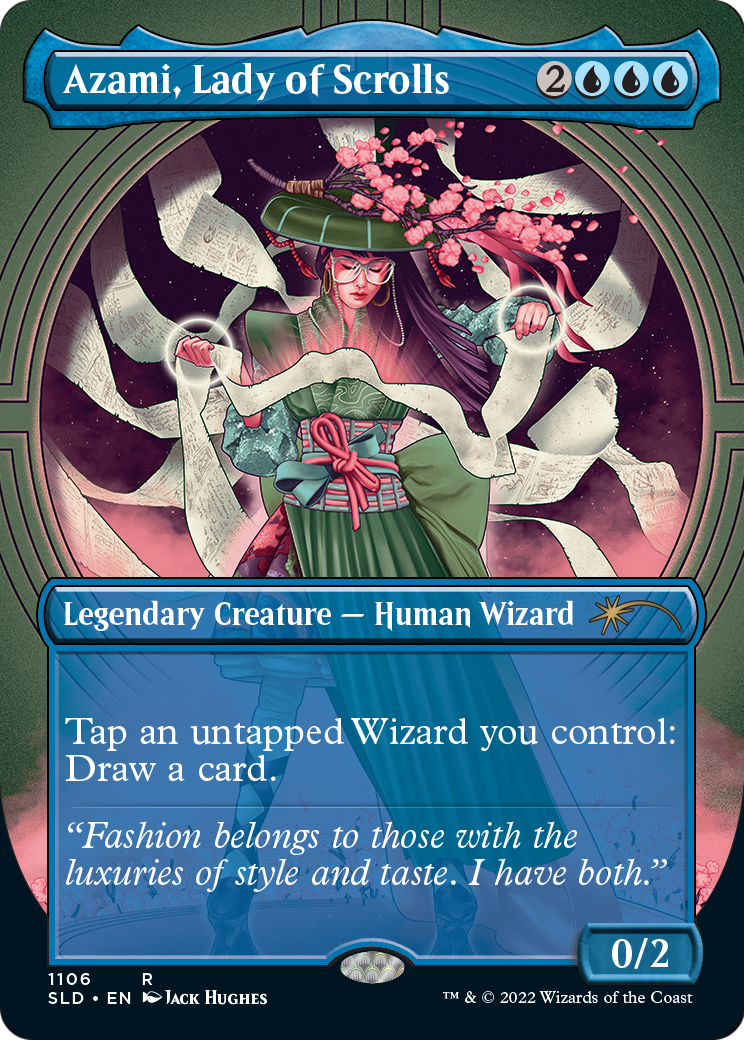 Azami, Lady of Scrolls (Borderless) (SLD-1106) - Secret Lair Drop Foil