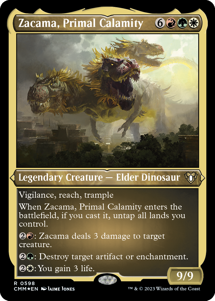 Zacama, Primal Calamity (Foil Etched) (CMM-598) - Commander Masters Foil