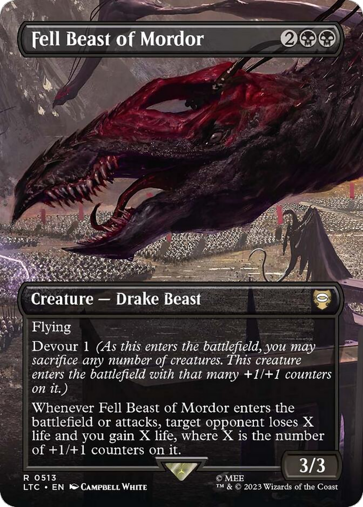 Fell Beast of Mordor (Borderless) (LTC-513) - Tales of Middle-earth Commander Foil