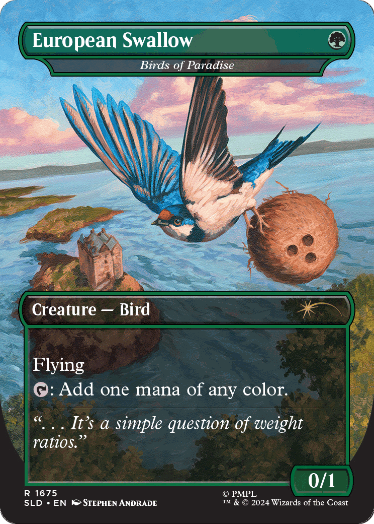African Swallow - Birds of Paradise (SLD-1675) - Secret Lair Drop / African Swallow (Borderless)