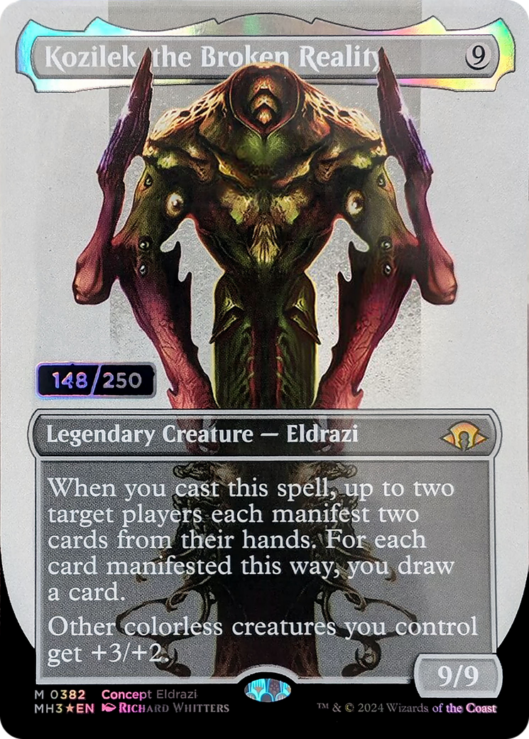 Kozilek, the Broken Reality (Borderless) (Serial Numbered) (MH3-382) - Modern Horizons 3 Foil