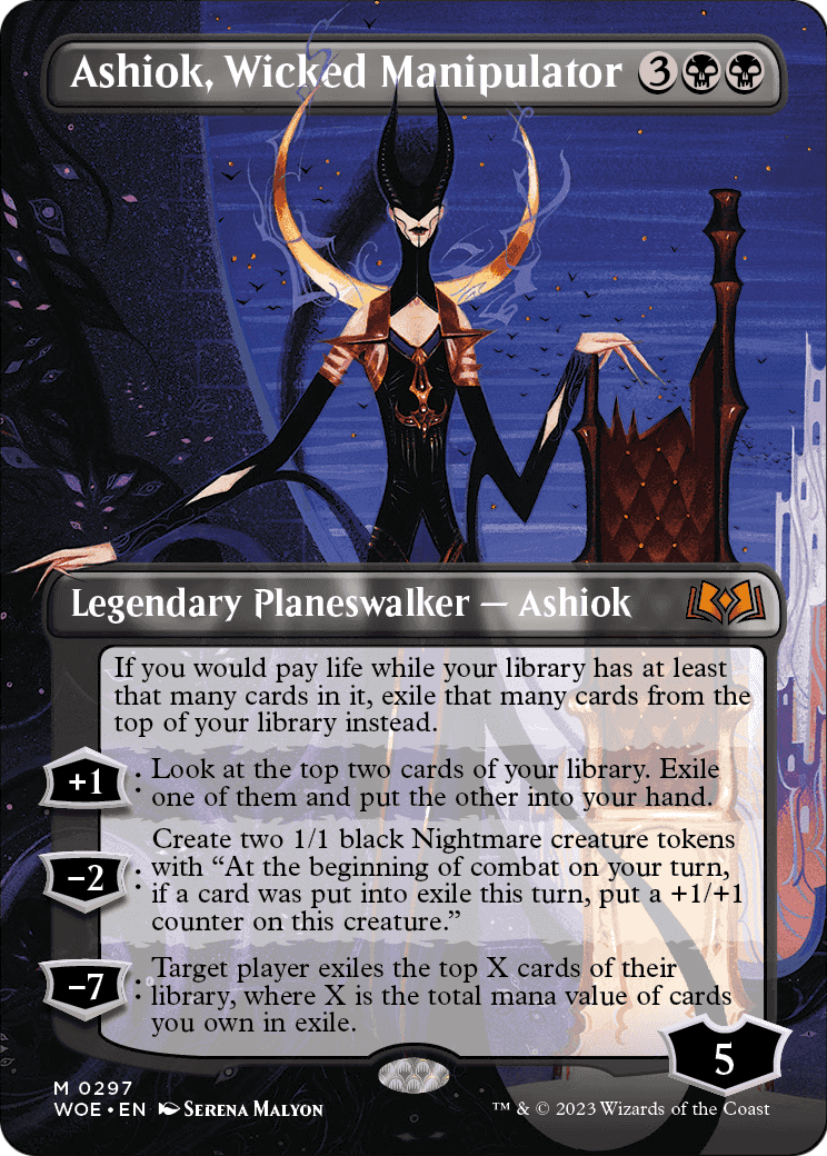 Ashiok, Wicked Manipulator (Borderless) (WOE-297) - Wilds of Eldraine Foil