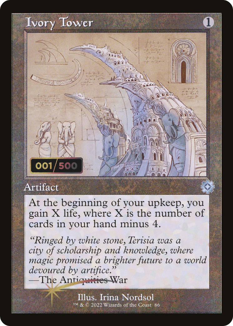 Ivory Tower (Schematic) (Serial Numbered) (BRR-086) - The Brothers' War Retro Artifacts Foil