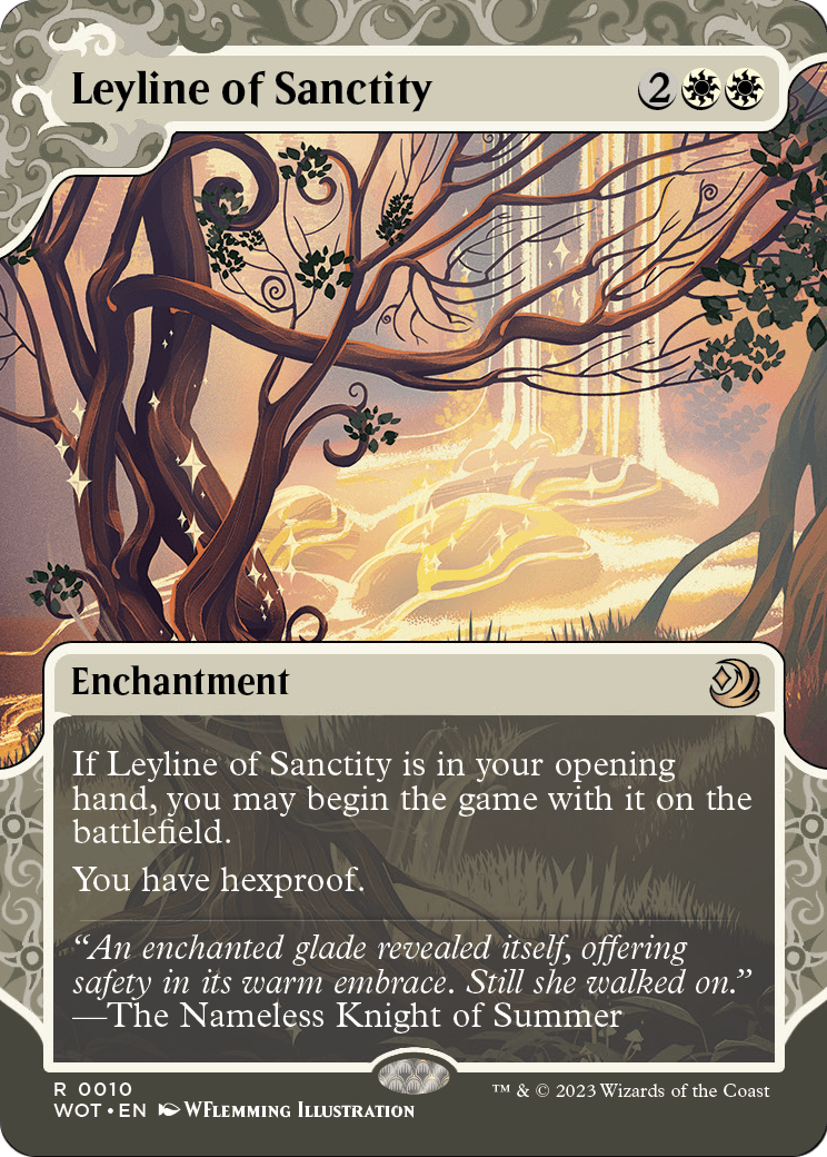 Leyline of Sanctity (WOT-010) - Wilds of Eldraine: Enchanting Tales: (Showcase) (Borderless) Foil