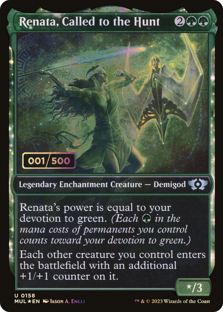 Renata, Called to the Hunt (Serial Numbered) (MUL-158) - Multiverse Legends: (Showcase, enchantment) Foil