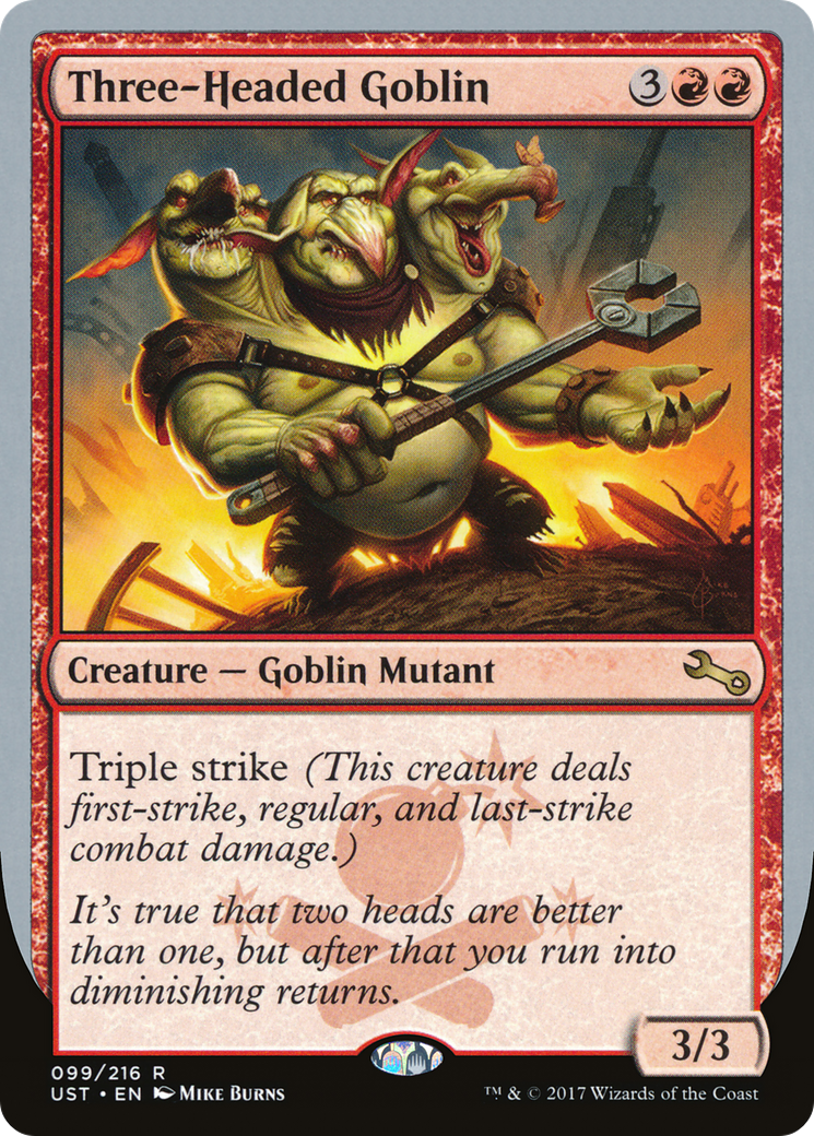 Three-Headed Goblin (UST-099) - Unstable Foil