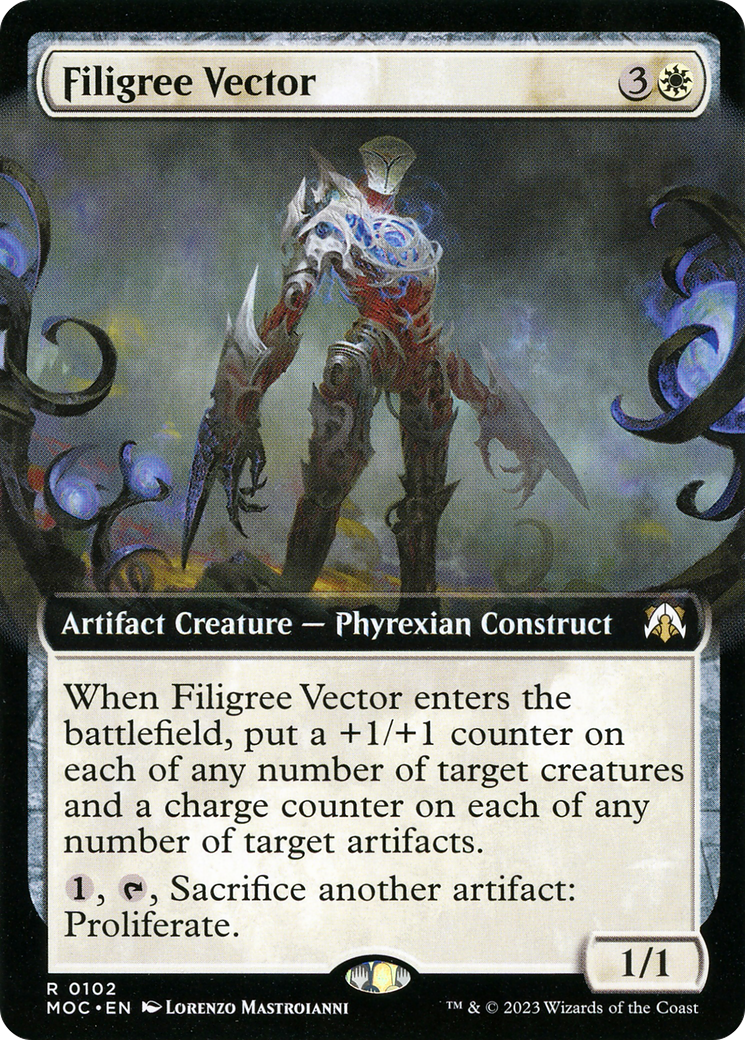 Filigree Vector (Extended Art) (MOC-102) - March of the Machine Commander: (Extended Art)