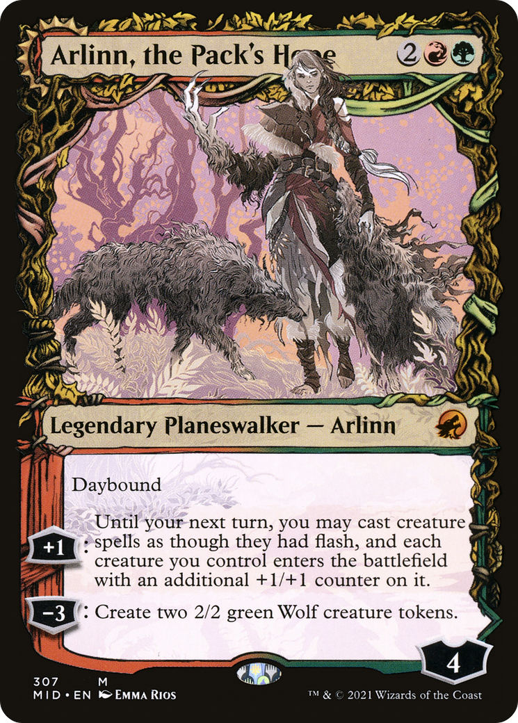 Arlinn, the Pack's Hope (Showcase) (MID-307) - Innistrad: Midnight Hunt: (Showcase, Double Faced Transform) Foil