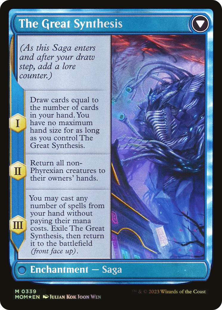 Jin-Gitaxias (Serial Numbered) (MOM-339) - March of the Machine (Borderless) Foil
