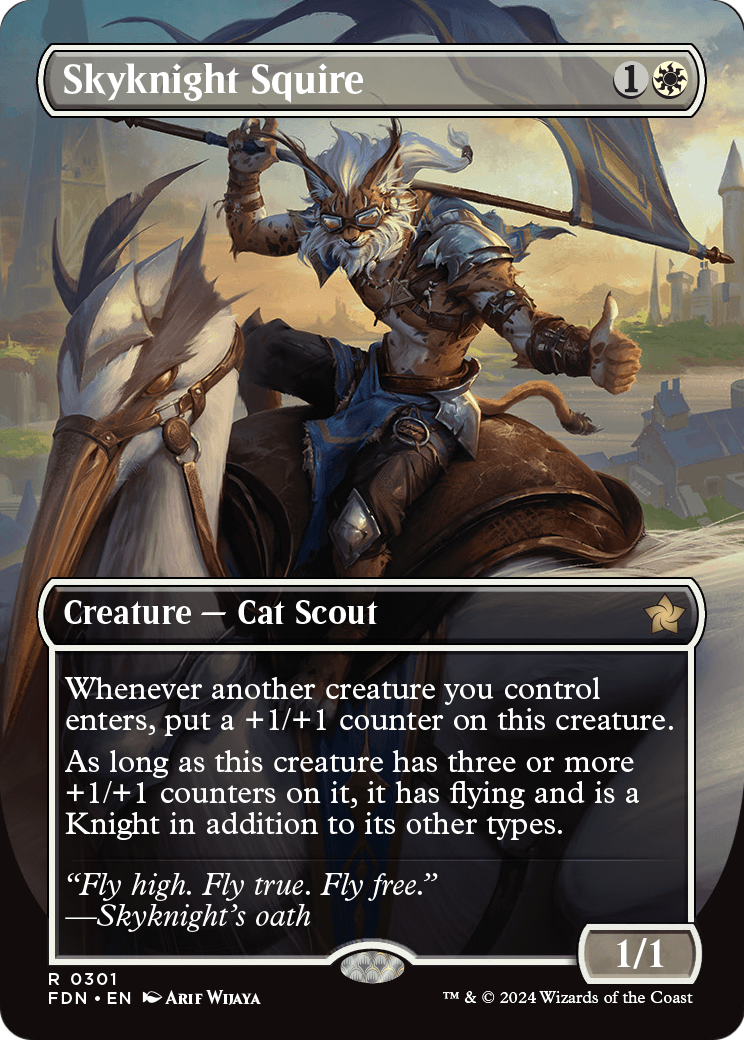 Skyknight Squire (Borderless) (FDN-301) - Foundations Foil