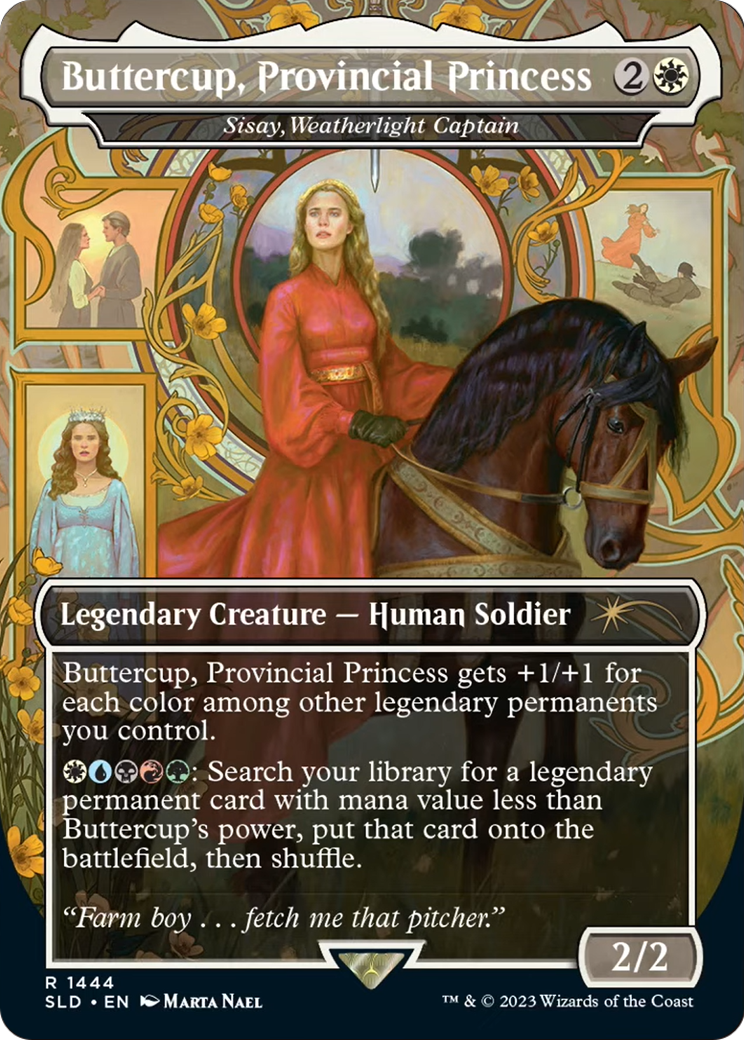 Buttercup, Provincial Princess - Sisay, Weatherlight Captain (SLD-1444) - Secret Lair Drop / Buttercup, Provincial Princess (Borderless)