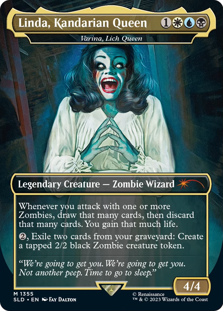 Linda, Kandarian Queen - Varina, Lich Queen (SLD-1355) - Secret Lair Drop / Linda, Kandarian Queen (Borderless)