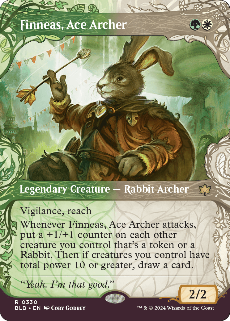 Finneas, Ace Archer (Showcase) (BLB-330) - Bloomburrow: (Showcase) (Borderless) Foil