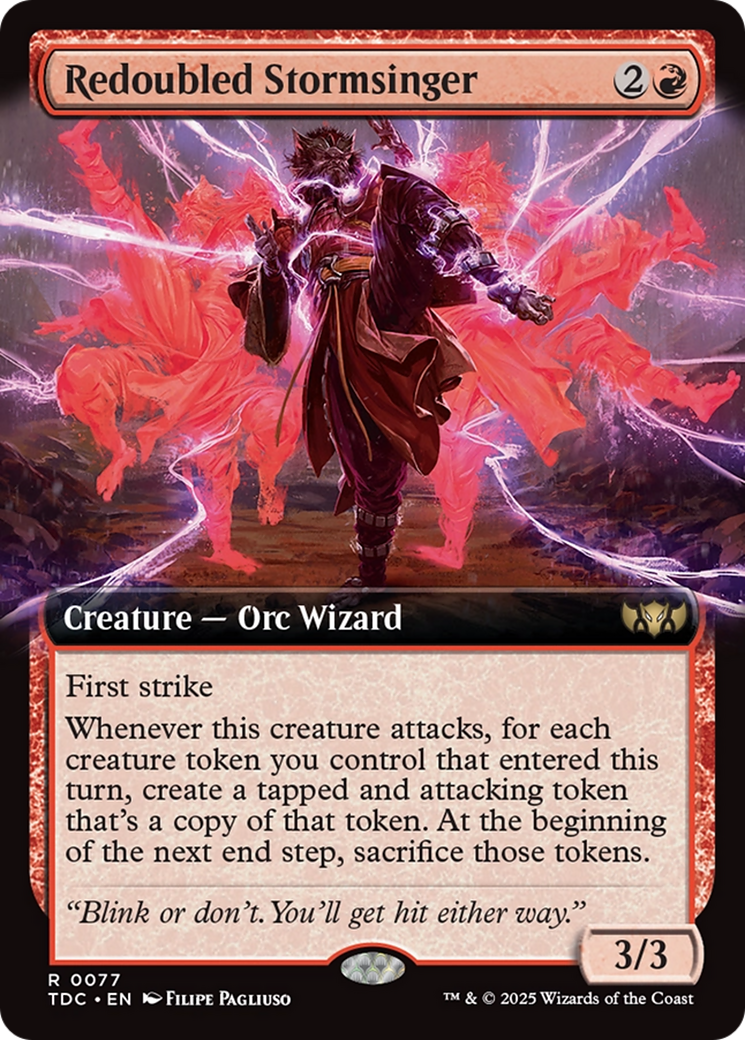 Redoubled Stormsinger (Extended Art) (TDC-077) - Commander: Tarkir: Dragonstorm: (Extended Art)