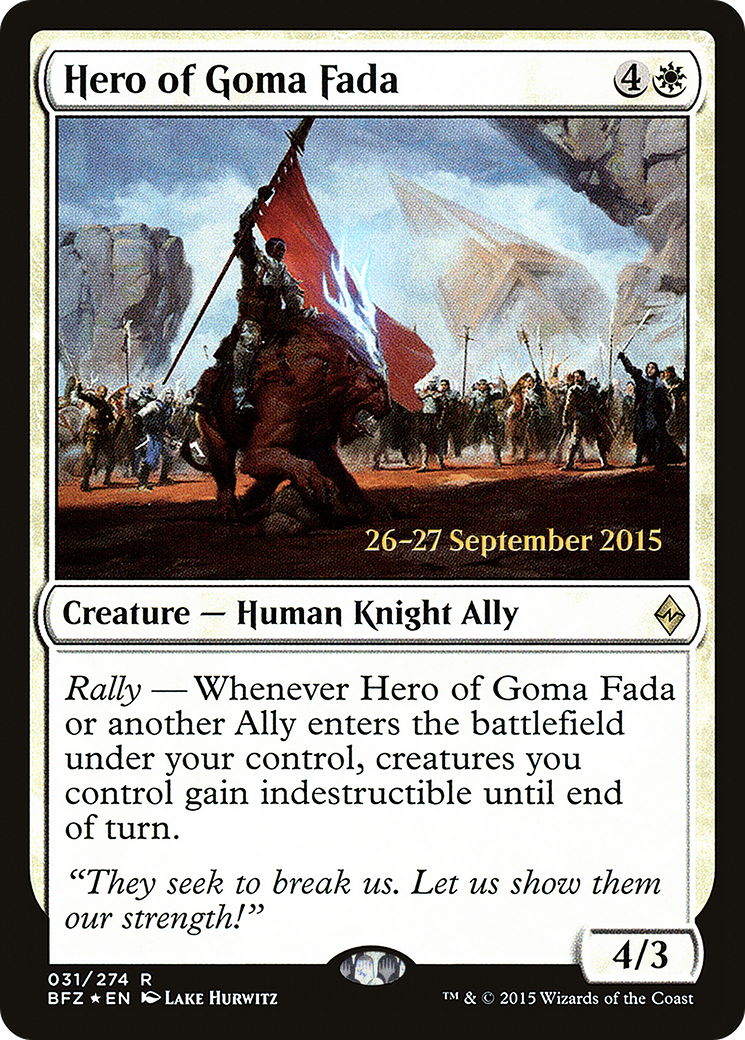 Hero of Goma Fada (PRE-31S) - Battle for Zendikar Promos Foil