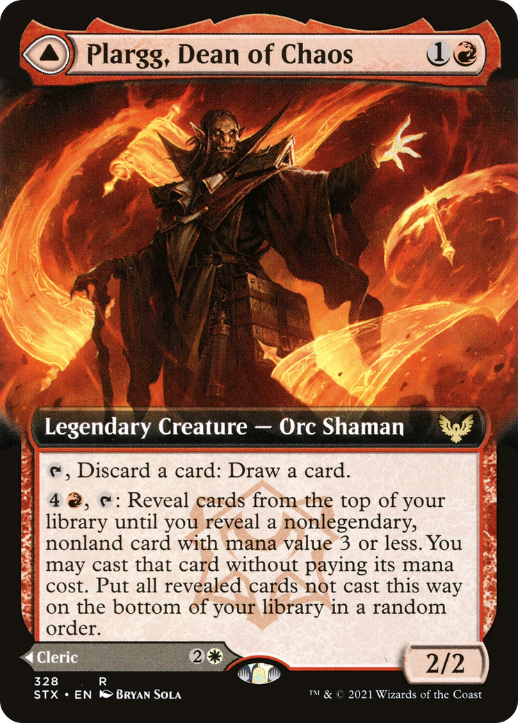Plargg, Dean of Chaos (Extended Art) (STX-328) - Strixhaven: School of Mages: (Extended Art) Foil