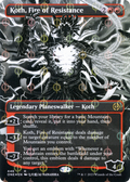 Koth, Fire of Resistance (Borderless) (Step-and-Compleat Foil) (ONE-446) - Phyrexia: All Will Be One: (Showcase) Foil