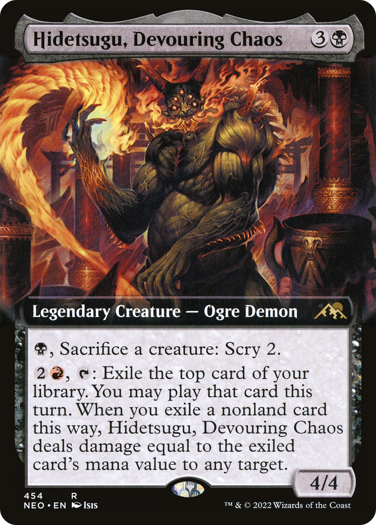 Hidetsugu, Devouring Chaos (Extended Art) (NEO-454) - Kamigawa: Neon Dynasty: (Extended Art) Foil