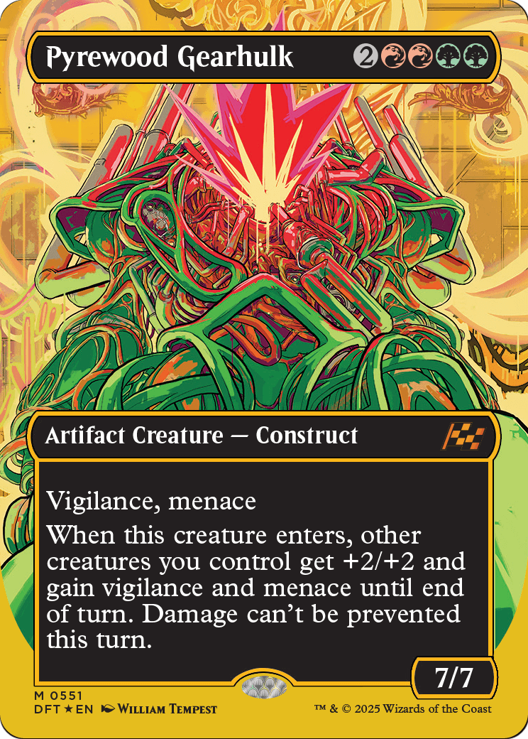 Pyrewood Gearhulk (Borderless) (First-Place Foil) (DFT-551) - Aetherdrift Foil