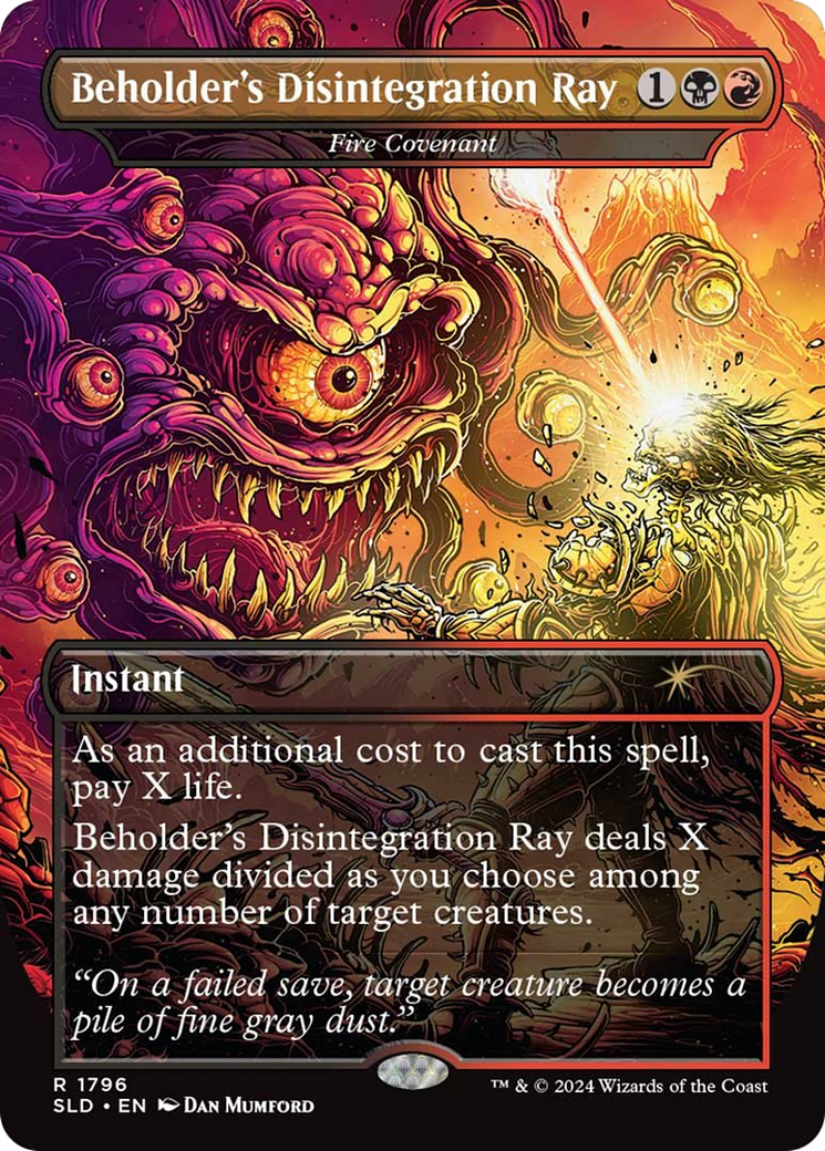 Beholder's Disintegration Ray - Fire Covenant (SLD-1796) - Secret Lair Drop / Beholder's Disintegration Ray (Borderless)