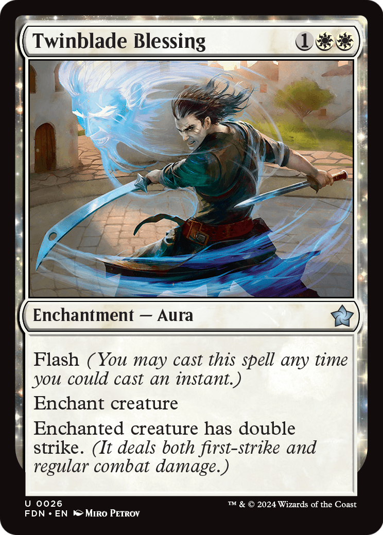 Twinblade Blessing (FDN-026) - Foundations: (enchantment) Foil