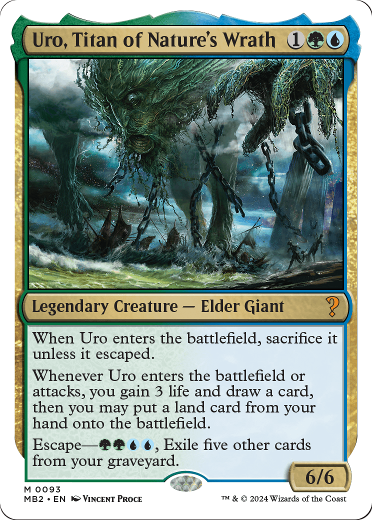 Uro, Titan of Nature's Wrath (White Border) (MB2-093) - Mystery Booster 2