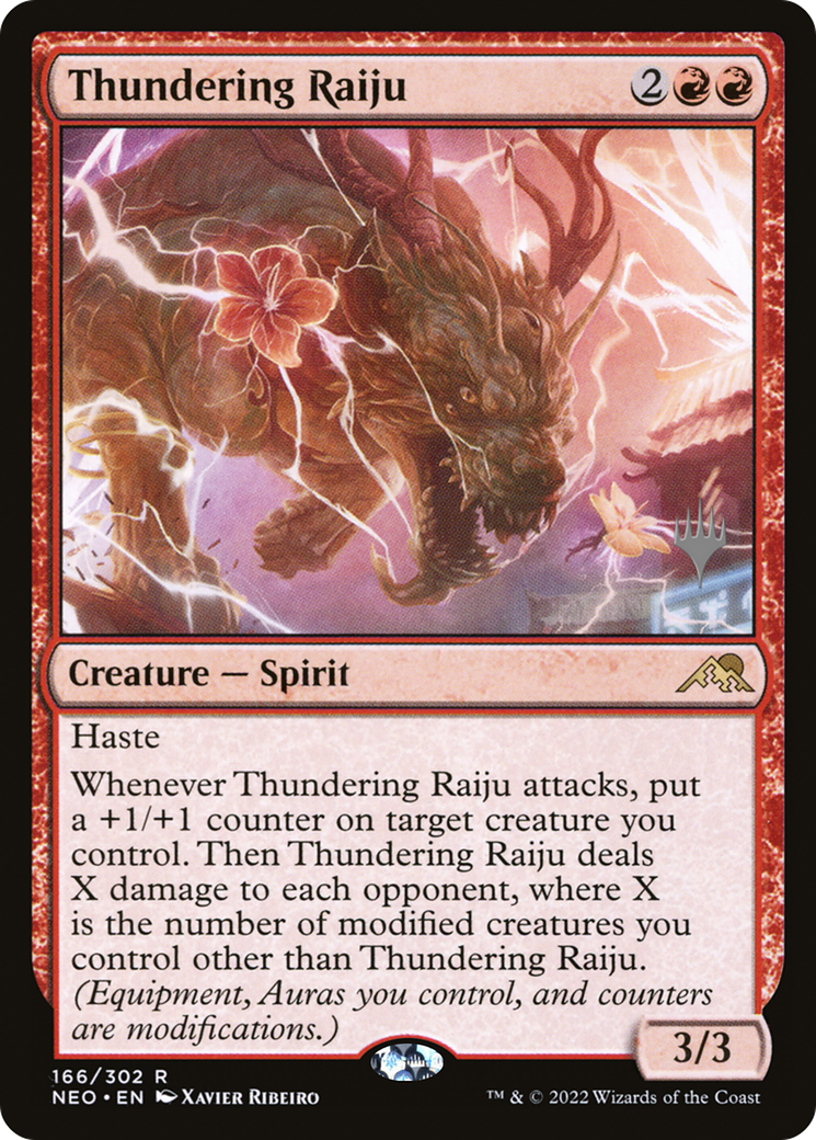 Thundering Raiju (PPNEO-166) - Kamigawa: Neon Dynasty Promos Foil