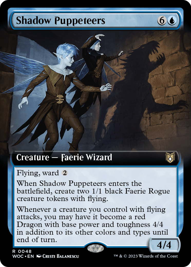 Shadow Puppeteers (Extended Art) (WOC-048) - Wilds of Eldraine Commander: (Extended Art)