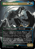 Blue, Loyal Raptor (Borderless) (Emblem) (REX-033) - Jurassic World Collection Foil