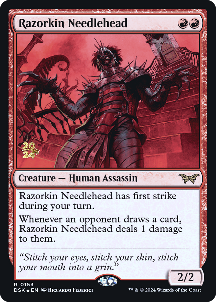 Razorkin Needlehead (PRE-153) - Duskmourn: House of Horror Promos Foil