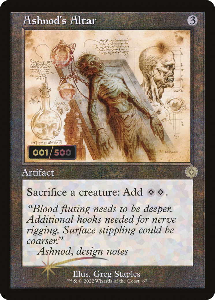 Ashnod's Altar (Schematic) (Serial Numbered) (BRR-067) - The Brothers' War Retro Artifacts Foil
