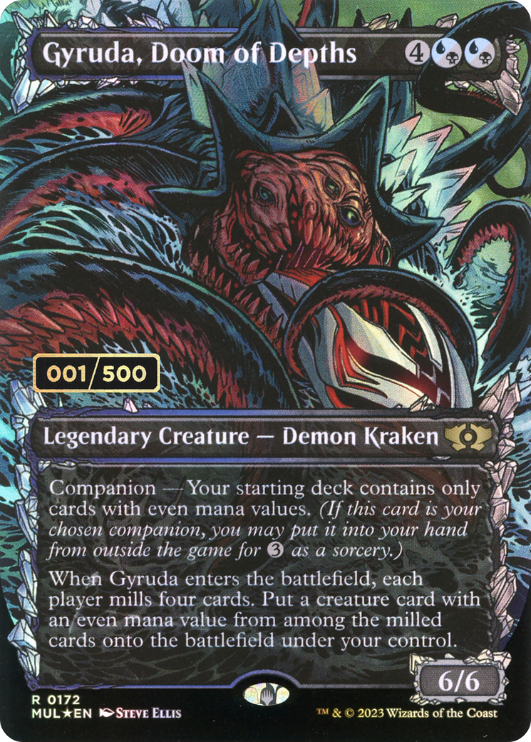 Gyruda, Doom of Depths (Serial Numbered) (MUL-172) - Multiverse Legends: (Showcase) (Borderless) Foil