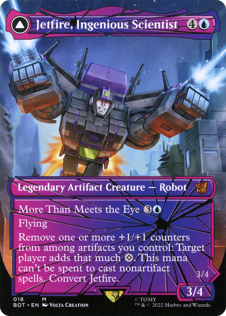 Jetfire, Ingenious Scientist (Shattered Glass) (BOT-018) - Transformers: (convertdfc, shatteredglass) (Borderless) Foil
