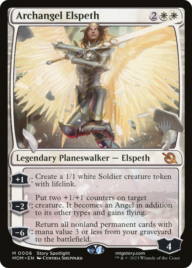 Archangel Elspeth (PPMOM-006) - March of the Machine Promos Foil
